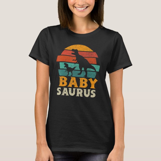 Camiseta Babysaurus Trex Dinosaur Toddler Baby Saurus Famil (Frente)