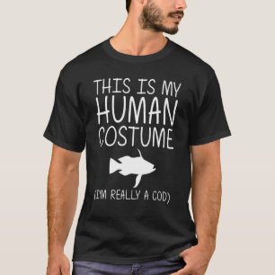 Camiseta Bacalhau Fácil Halloween Costume Humano Cusk Fish