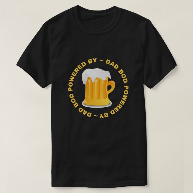 Camiseta Bacalhau pai Alimentado Por Cerveja (Frente do Design)