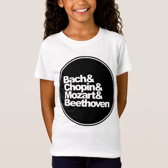 Camiseta Bach and Chopin and Mozart and Beethoven (Frente)