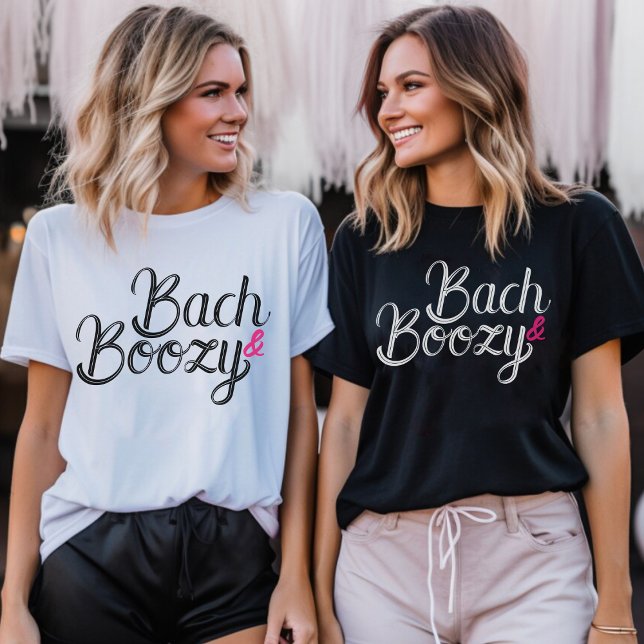 Camiseta Bach & Boozy Black & Pink Festa de solteira (Bach & Boozy)