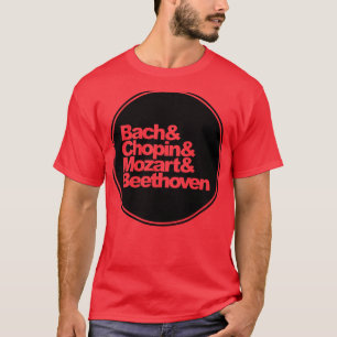 Camiseta Bach, Chopin e Mozart e Beethoven