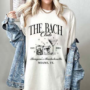 Camiseta Bach Club Personalizado Bachelorette Retro Cocktai