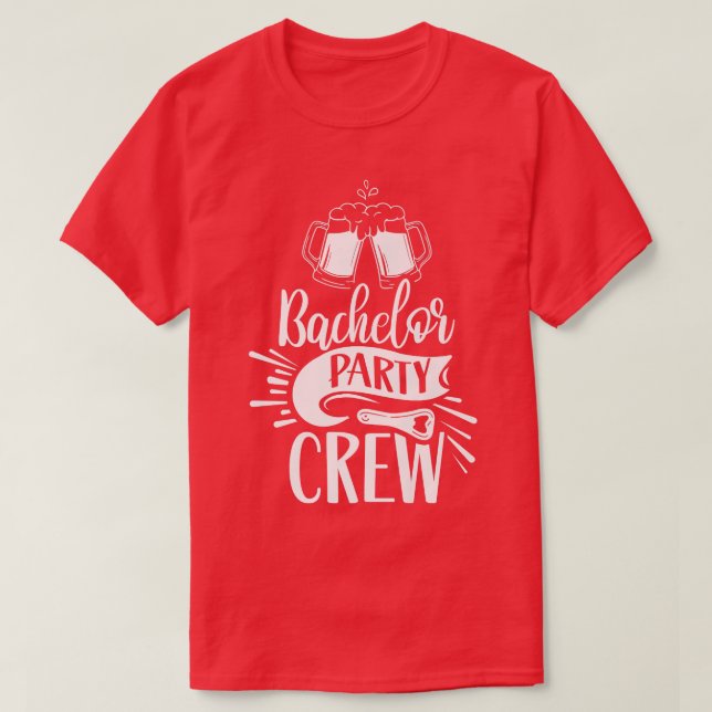 Camiseta Bachelor Party Crew Team Groom Bride  (Frente do Design)