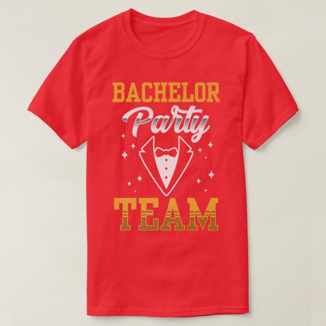 Camiseta Bachelor Party Team Groom Bride  (Frente do Design)