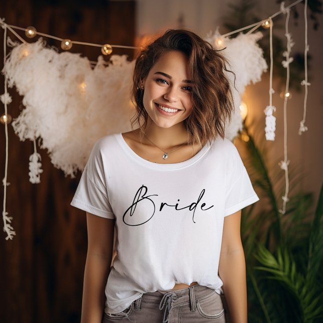 Camiseta  Bachelorette con guión corto de novia/sudores de  (Criador carregado)