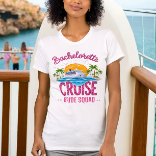 Camiseta Bachelorette Cruise Bride Squad Glitter Tee