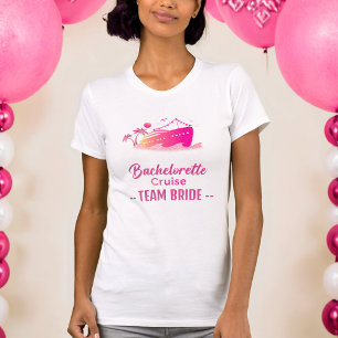 Camiseta Bachelorette Cruise Bride Squad Glitter Tee