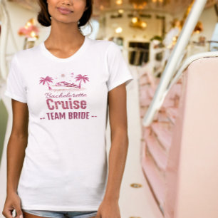 Camiseta Bachelorette Cruise Bride Squad Glitter Tee