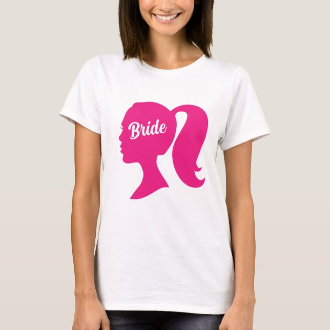 Camiseta Bachelorette de Noiva Rosa do Partido (Frente)