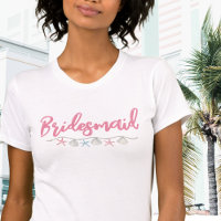 Bachelorette de praia rosa-branca Bridesmaid