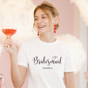 Camiseta Bachelorette de Script de Nome de Bridesmaid Perso