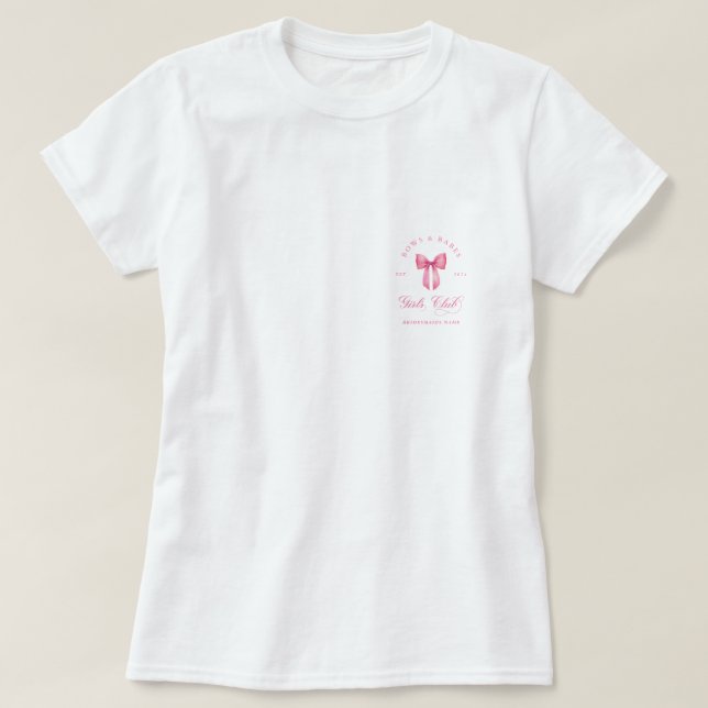Camiseta Bachelorette do Clube das Raparigas e arcos (Frente do Design)