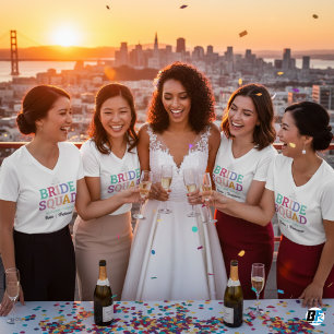 Camiseta Bachelorette do Nome da Bridesmaid da Praça Noiva