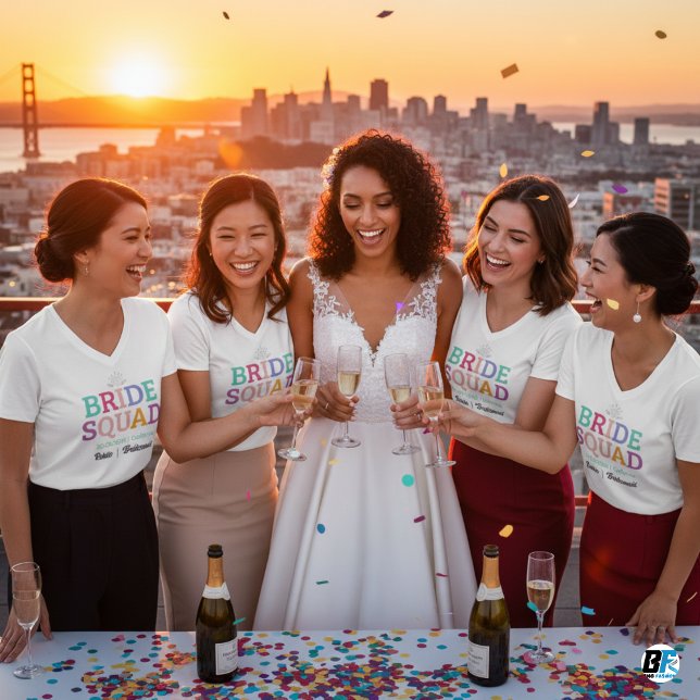 Camiseta Bachelorette do Nome da Bridesmaid da Praça Noiva  (Criador carregado)