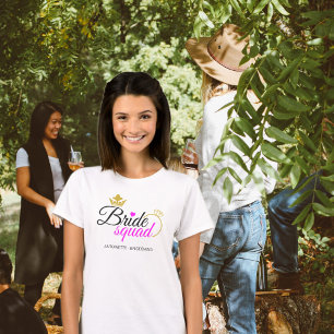 Camiseta Bachelorette Dourada Rosa Quente-Quente da Praça-N