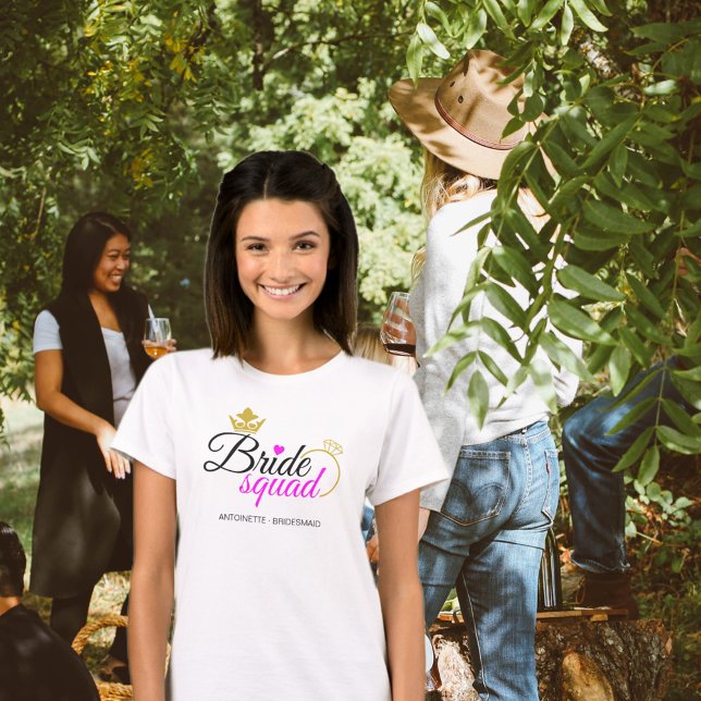 Camiseta Bachelorette Dourada Rosa Quente-Quente da Praça-N (Criador carregado)