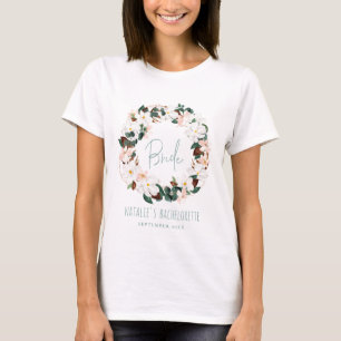 Camiseta Bachelorette floral tropical da noiva da grinalda