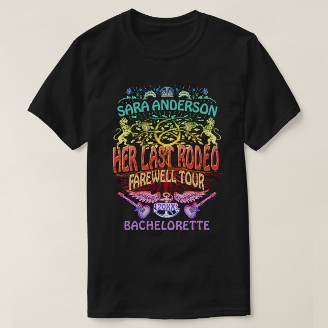 Camiseta Bachelorette Last Rodeo Retro Banda Concert (Frente do Design)