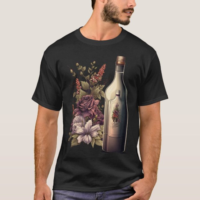 Camiseta Bachelorette Party Wine Bridal Flowers Bride Bride (Frente)