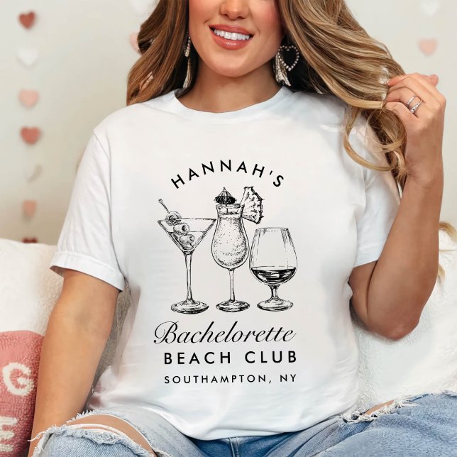 Camiseta Bachelorette Retro Modern Minimalista Bridesmaid (Criador carregado)