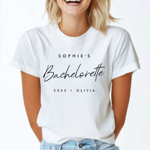 Camiseta Bachelorette Script Minimalista Modern Bridesmai