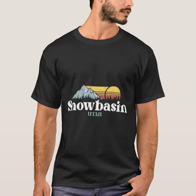 Camiseta Bacia de neve, UTAH, Ski Snowboard Hiking (Frente)