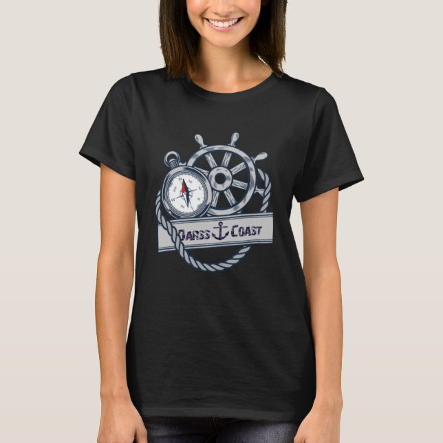 Camiseta Bacia do Mar Báltico (Anchor Compass e Steerin) (Frente)