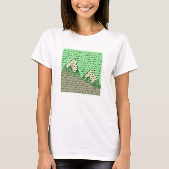 Camiseta bacia verde de poemas líricos das laranjas (Frente)