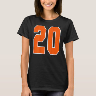 Camiseta Back Impressão Orange Sports Block Número 20 Para 