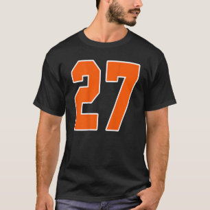 Camiseta Back Impressão Orange Sports Block Número 27 Para 
