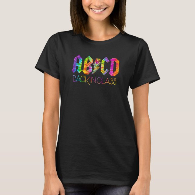 Camiseta Back In Class Abcd  Teacher Abcd Rocks Back To Sch (Frente)