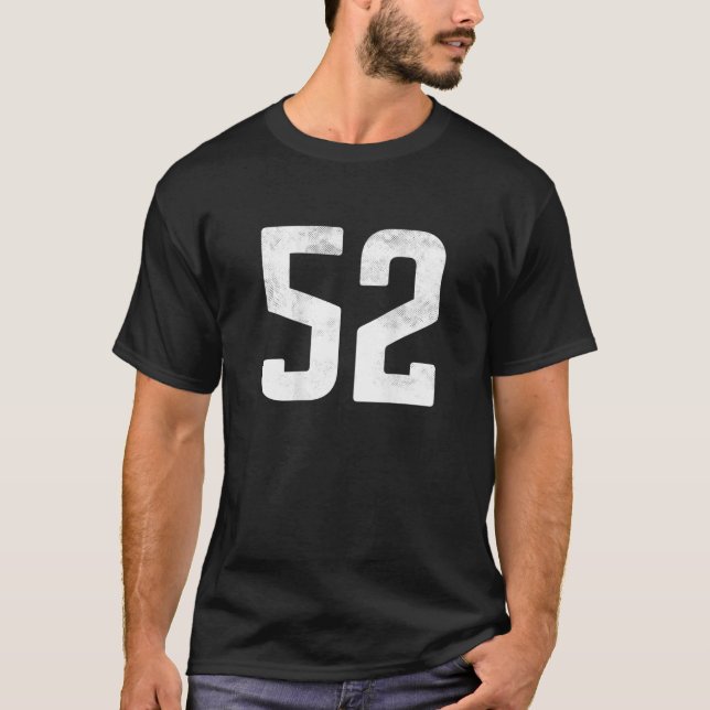 Camiseta Back Print Sports Block Number 52 For Football Bas (Frente)