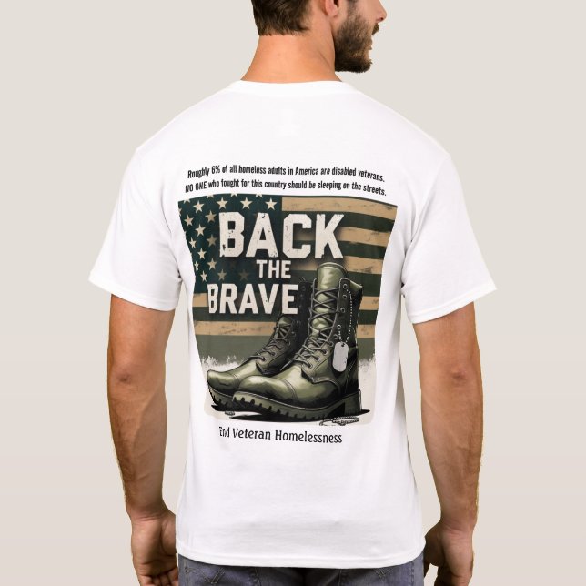 Camiseta Back the Brave – Veteran Homelessness  (Verso)