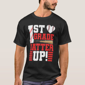 Camiseta Back To School 1st Grade Batter Up Baseball First 