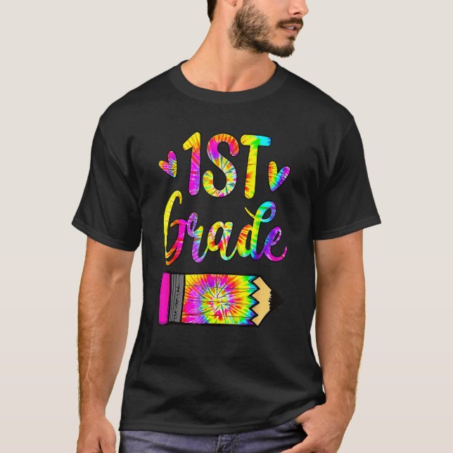 Camiseta Back To School  1St Grade Teacher Tie Dye (Frente)