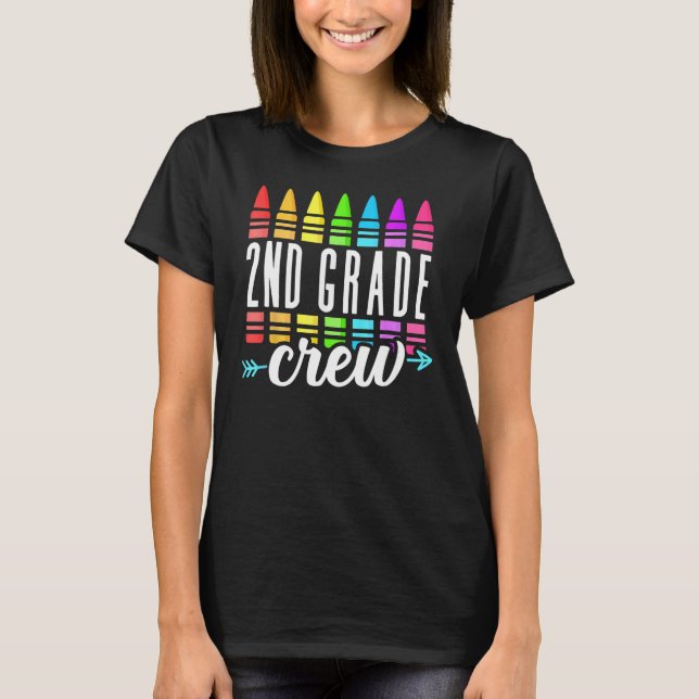 Camiseta Back To School 2nd Second Grade Crew Crayon Back T (Frente)