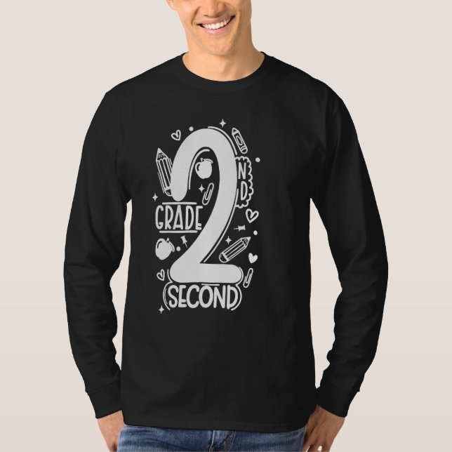 Camiseta Back To School 2nd Second Grade Teacher Student Ki (Frente)