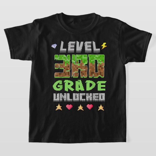 Camiseta Back to School 3rd Grade Boys Gamer T-Shirt (Postura )