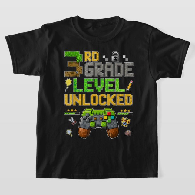 Camiseta Back to School 3rd Grade Boys Gamer T-Shirt (Postura )