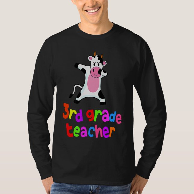 Camiseta Back to School  3rd Grade Teacher Dabbing Cow Dab (Frente)