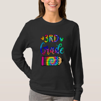 Camiseta Back To School 3rd Grade Teacher Pencil Tie Dye
