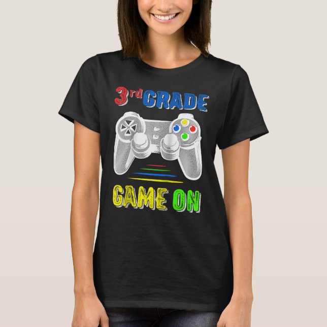 Camiseta Back to School 3rd Third Grade Gamer Video Game  K (Frente)