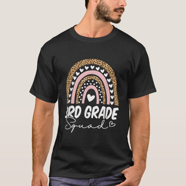 Camiseta Back To School 3Rd Third Grade Squad Rainbow Teach (Frente)