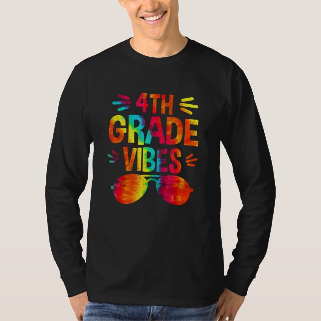 Camiseta Back To School 4th Grade Vibes First Day Teacher (Frente)