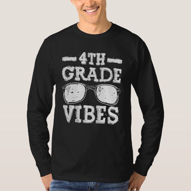 Camiseta Back To School 4th Grade Vibes Shirt First Day Tea (Frente)