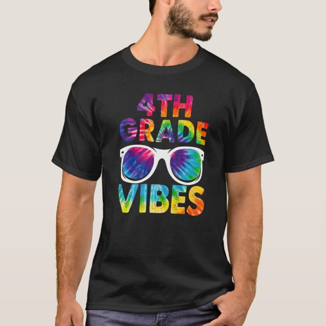 Camiseta Back To School 4th Grade Vibes Tie Dye Fourth Grad (Frente)
