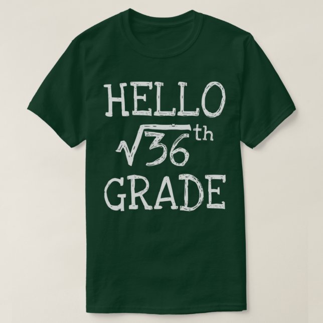 Camiseta Back to school 6th Grade Square Root of 36 math ki (Frente do Design)
