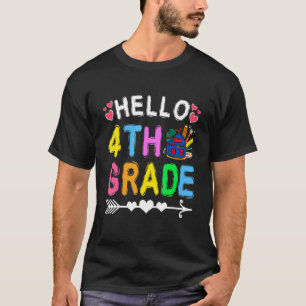 Camiseta Back To School Awesome Hello 4th Grade Boys Girls