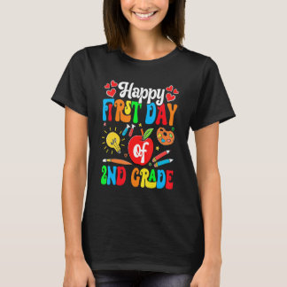 Camiseta Back To School Cute Happy First Day Of 2nd Grade